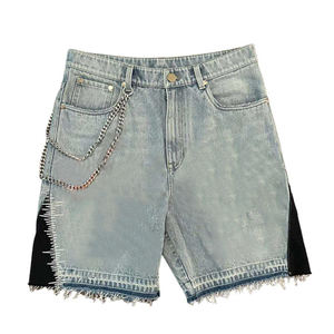 Özel Tasarım Moda Trend Yaz Y2K Modası Retro Eskitme Kot Orta Bel <span class=keywords><strong>Denim</strong></span> Şort Yıkanmış Kısa Kot Pantolon - Product Image 1