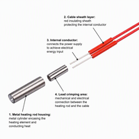 Tube chauffant à tête unique en acier inoxydable 316, anti-corrosion, cartouche chauffante scellée, fil chauffant, température maximale 1000°C, personnalisable