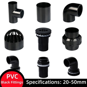 Raccordi Moderni in PVC Nero Lucido per Tubi: Gomito, T, Connettore Diritto per Acquari e Impianti Idraulici Esterni - Product Image 2