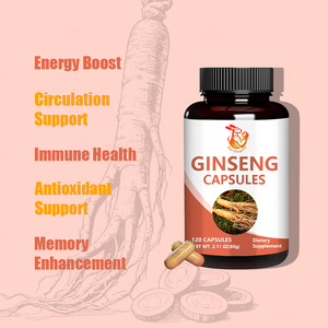 Cápsulas de Ginseng en Venta con Fibra Dietética, Polvo de Raíz de Ginseng, Mejora de la Memoria, Suplementos Herbales Naturales - Product Image 2