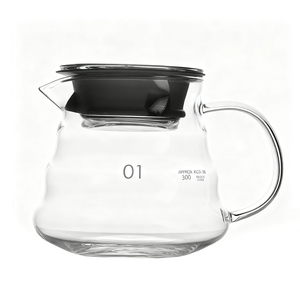 Jarra de café de vidrio borosilicato premium al por mayor, tetera profesional para verter, con asa resistente al calor para cafeterías y marca privada - Product Image 3