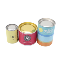 Boîte en carton de pots de tube de papier de crème glacée de gelato de conception personnalisée écologique avec le couvercle hermétique en métal de bidon pour le thé café