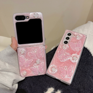 <span class=keywords><strong>เคส</strong></span>โทรศัพท์มือถือแบบแข็งลายดอกไม้และผีเสื้อสไตล์เกาหลีสำหรับผู้หญิงและเด็กผู้หญิง  รับผลิตตามสั่งขายส่ง สำหรับ Samsung Z <span class=keywords><strong>Flip</strong></span> 8 7 6 5 - Product Image 2