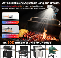 Lampe LED magnétique 2-en-1 pour barbecue avec support universel réglable à 360 degrés – Lampe polyvalente pour grillades nocturnes