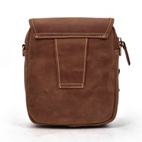 Sac banane/sac bandoulière homme en cuir véritable vintage Crazy Horse marron, style rétro européen-américain, pour l'été et les activités de plein air