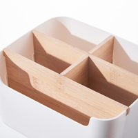 Organisateur de bureau moderne en PP écologique, 5 compartiments, boîte de rangement en plastique pour stylos, cosmétiques, accessoires de bureau