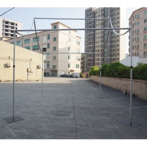 ชุดโครงฉากหลังอลูมิเนียมสีเงินแบบปรับได้สำหรับงานหนัก พร้อมผ้าม่าน สำหรับตกแต่งงานแต่งงาน งานแสดงสินค้า งานปาร์ตี้ และงานอีเว้นท์ - Product Image 6