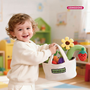 <span class=keywords><strong>Jouet</strong></span> de <span class=keywords><strong>cuisine</strong></span> Montessori pour bébé, ensemble de paniers de fruits et légumes en peluche pour enfants, jouets de simulation pour enfants - Product Image 2