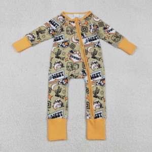 Mono de Algodón con Spandex para Bebés Niñas, Estilo Vaquero del Oeste, con Cierre Oculto, para Dormir, Venta al por Mayor - Product Image 4