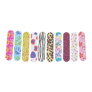 Custom Professional Portable Mini Nail File Double-Sided Sandpaper Buffering Polishing Plastic Block Shape Beauty Care Tool