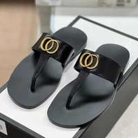 Pantuflas Planas de Diseño Clásico de Lujo para Exteriores, Calidad 5A, Pantuflas Deslizantes Ligeras para Mujer y Hombre