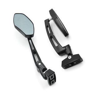 Espejos Retrovisores para Motocicleta de Acero Inoxidable Mecanizados por CNC, Negros, para <span class=keywords><strong>Suzuki</strong></span> GSXR, Kawasaki Ninja EX, Yamaha FZ6R, para CBR 250 - Product Image 1