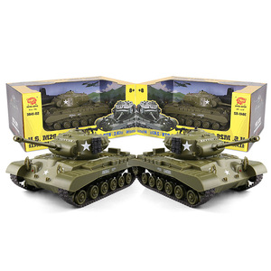Ensemble de 2 chars de combat RC Heng Long Tank 3841-10 2.4g à l'échelle 1/30, <span class=keywords><strong>Sherman</strong></span> Easy Eight contre M26 Pershing - Product Image 6