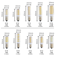 Ampoule LED E12 E14 E17 Haute luminosité Lampe en céramique filetée AC220V 5W-12W 3000-6000K Blanc chaud Blanc blanc froid Sans scintillement
