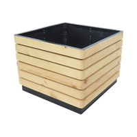 Grand pot de fleurs rectangulaire en acier pour l'intérieur et l'extérieur, fabricant de pots de fleurs, pot de fleurs en bois