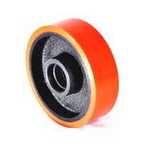 Roue pivotante industrielle à double roulement à billes en polyuréthane massif avec noyau en fer, 100x32mm, charge 180KG, produits d'usine source