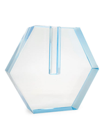 Vase en acrylique transparent hexagonal élégant, décoration de table de mariage faite à la main, forme géométrique créative moderne