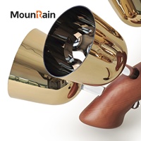Ensemble de bols à manche Merkaba Mountain Rain avec support, design doré et coloré, pour la décoration et la guérison par les cristaux, avec cristaux Chakra et de la 5ème octave (note haute)