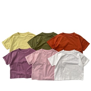 Haute qualité garçons filles coton à manches courtes é<span class=keywords><strong>t</strong></span>é décontracté bébé solide <span class=keywords><strong>t</strong></span>-<span class=keywords><strong>shirt</strong></span> pour enfants - Product Image 1
