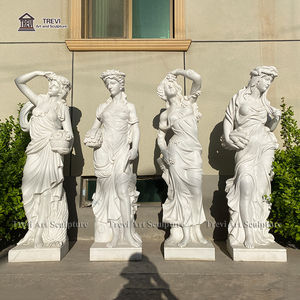 等身大手彫りデザインヨーロピアンスタイル白大理石4シーズン女神像屋外公園ヴィラ用途 - Product Image 3