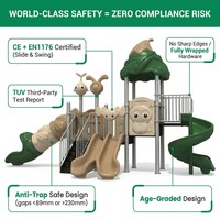 SageDelightRides Aire de jeux extérieure personnalisée avec toboggan double spirale, escaliers et rampes pour enfants, en LLDPE et acier, fabricant pour collectivités