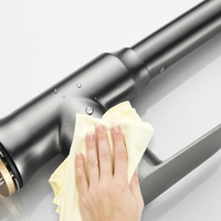 Robinet de cuisine de haute qualité au design moderne, gris canon, mitigeur extractible, laiton, poignée unique pour eau chaude et froide, robinet d'évier