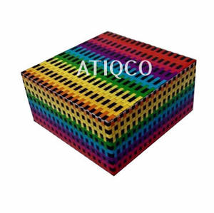 กล่องเครื่องประดับทำจากไม้พิมพ์ลายพีระมิดหลากสีกล่องเคลือบอเนกประสงค์ - Product Image 5