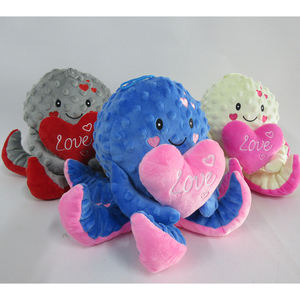 Polpo di <span class=keywords><strong>peluche</strong></span> di san valentino <span class=keywords><strong>con</strong></span> <span class=keywords><strong>cuore</strong></span> rosso <span class=keywords><strong>ti</strong></span> <span class=keywords><strong>amo</strong></span> giocattolo di polpo farcito in tessuto irregolare - Product Image 5