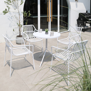 Sang Trọng Đồ Nội Thất Sân Vườn Dây Dệt Bảng Thiết Lập Ngoài Trời <span class=keywords><strong>Bistro</strong></span> <span class=keywords><strong>Bar</strong></span> Nhôm Bảng Và Ghế Thiết Lập Cho Cà Phê Cửa Hàng - Product Image 6