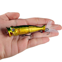 NOUVEAU OEM 8cm/10.7g appât dur multi-section leurres de pêche Topwater Popper Bait Wobblers artificiels matériel de pêche en plastique