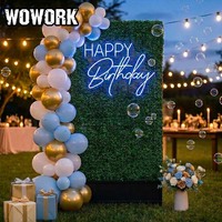 WOWORK 2026 Vente en gros Grande haie artificielle en métal de 7 et 8 pieds pour décoration murale extérieure de mariage et de fête
