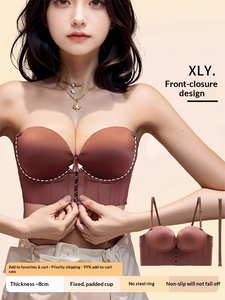 Top sin Tirantes con Efecto Push-Up, Estilo Gótico, para Mujer, con Gran Recogimiento, Antideslizante, para Verano, para Pecho Plano, Tipo Tubo - Product Image 6