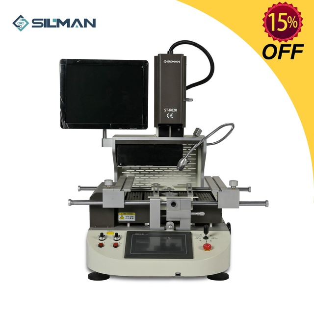 Silman ST-R820 CE Certified 220V PLC BGA SMD CPU IC Chip Rework Reballing Station with Optical Alignment