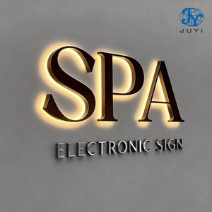 Letrero Retroiluminado de Acrílico y Metal de Acero Inoxidable Personalizado con Logotipo de JUYI, Letrero Electrónico LED para Comercios, Tiendas, Spas, Letrero 3D - Product Image 2