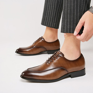 Chaussures habillées en cuir véritable de style britannique de luxe pour hommes, à lacets, grandes tailles, pour les occasions formelles, les fêtes et le bureau - Product Image 6