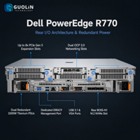Serveur rack Dell PowerEdge R770 2U, double processeur Intel Xeon 6, DDR5, PCIe 5.0, serveur cloud de calcul pour centre de données d'entreprise haute densité
