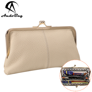 SENDEFN Women's Large Capacity RFID Blocking Leather Wallet With Checkbook Holder - Natural-Beige