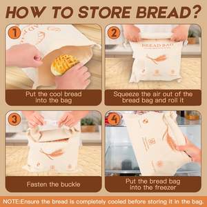 Confezione da 2 sacchetti riutilizzabili in cera d'api per pane fatto in casa e lievito madre, i sacchetti cerati in cera d'api mantengono il pane fresco più a lungo - Product Image 4