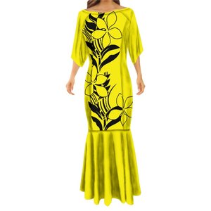 Thả vận chuyển tùy chỉnh Polynesian tonga Tribal in Evening <span class=keywords><strong>prom</strong></span> Dresses nửa Vai Đuôi Cá ăn mặc cộng với kích thước Womens quần áo - Product Image 3