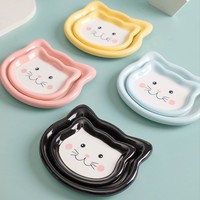 Bol en céramique mignon pour animaux de compagnie bol de nourriture pour animaux de compagnie assiette en céramique bols et mangeoires pour animaux de compagnie forme de chat