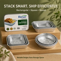 Barquettes de cuisson jetables en aluminium de qualité alimentaire, résistantes aux hautes températures, robustes, pour fêtes et événements barbecue