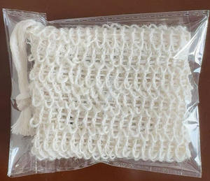 Sac en filet à cordon personnalisé avec logo, en sisal et loofah naturels, pour savon exfoliant, pochette de douche, emballage de savon corporel, brosse simple - Product Image 3