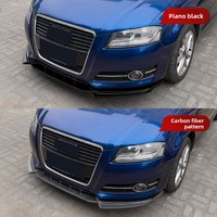 Kit carrosserie avec protections d'angle de spoiler avant pour Audi A3 8P (versions standard et modèles récents 2008-2012) – Pièces en fibre de carbone noir piano