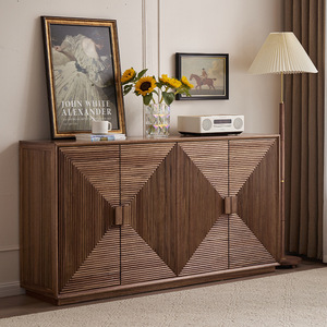 Italy Modern High-end Living Room Solid Wood Marble Top Luxury Handcrafted Custom Double Doors Console <strong>Table</strong> Storage Cabinet - Product Image 1