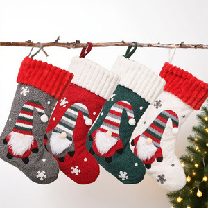 Décorations de <span class=keywords><strong>Noël</strong></span> en tissu motif ours de dessin animé, grandes chaussettes décoratives, sac cadeau de chevet, ornements suspendus pour <span class=keywords><strong>cheminée</strong></span> - Product Image 1