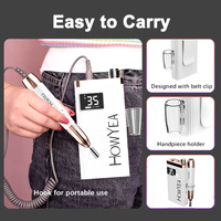 HOWYEA Lime à ongles professionnelle portable rechargeable USB 35000 tr/min avec fonction de ponçage