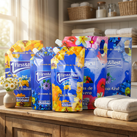 Pochette souple personnalisée avec bec verseur et poignée, sac alimentaire anti-fuite pour emballage de lessive liquide et de savon
