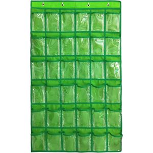 Organisateur de placard suspendu sur porte, poches transparentes, 36 compartiments, vert, pour sous-vêtements, chaussettes, bijoux, téléphone portable - Product Image 1