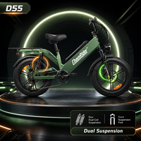 Chamrider D55 48V 55Ah 240KM Reichweite 8A Schnellladung 80Nm Drehmoment Doppelte Federung 203mm Scheibenbremse Wasserdichtes Liefer-E-Bike