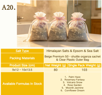 Thé de bain Brinelume au sel de mer, rose séchée et lavande, en sachet organza scintillant, pour bain de spa relaxant et apaisant, 80g, soin du corps et des pieds pour adultes, cadeau